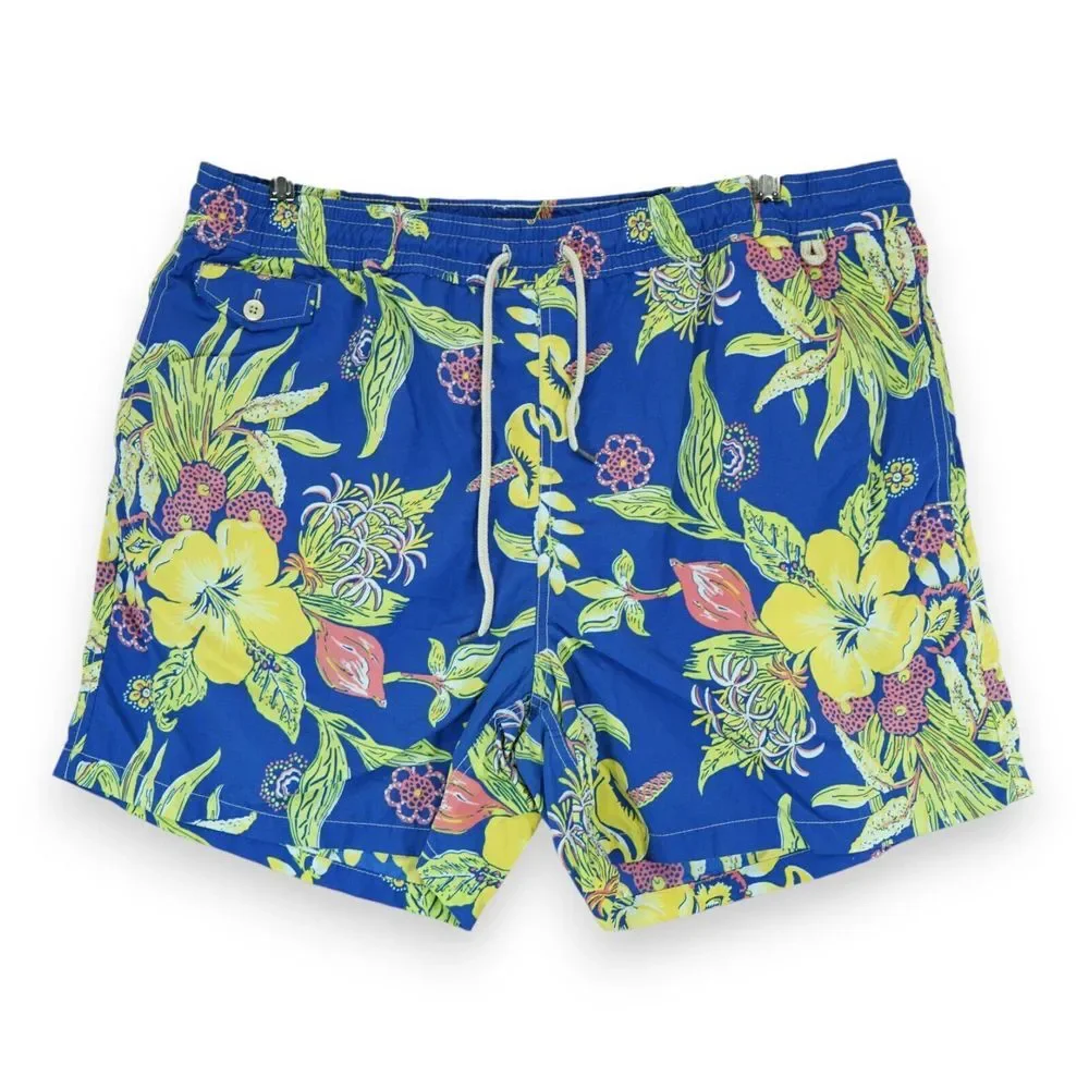 POLO Ralph Lauren Men's Luxury Swim XXL Floral Print Shorts ~ Drawstring